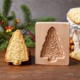 thumbnail image 3 of Yucurem 3PCS Christmas Wooden Cookie Molds, 3D Carved Baking Biscuit Cutter, Embossing Press Stamps for Christmas Kitchen DIY Family Gatherings, 3 of 8