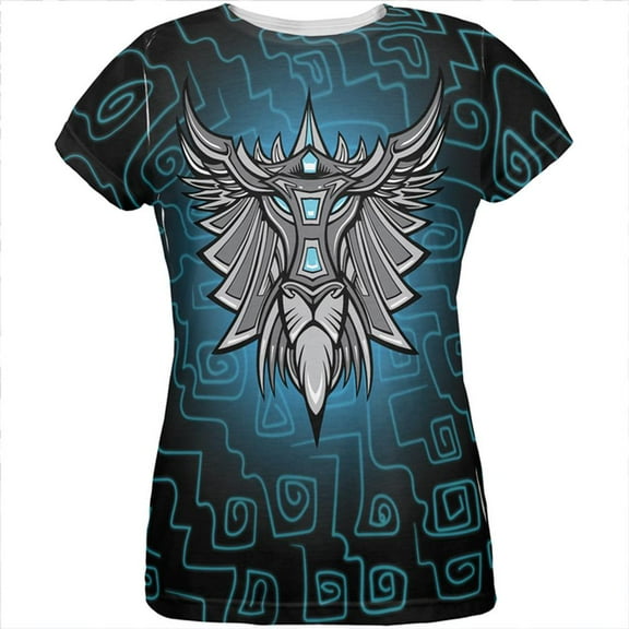 Glowing God Lion Grey Womens T Shirt Multi SM