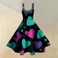 thumbnail image 3 of Women's 2026 Dress Square Neck Strapped Swing A Line Sundress Valentine's Day Dresses Cyan M, 3 of 4