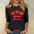 thumbnail image 2 of FDGIU 2025 Women's Plus Size Tunic Tops - Funny Halloween Novelty Shirts, 3/4 Length Sleeve Crew Neck Blouse, Loose Fit Casual Fall Winter Tops, 2 of 5