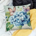 thumbnail image 2 of Patifu Spring Summer Decorative Throw Pillow Covers  Blue Hydrangea Flower Bike Just Bloom Porch Patio Outdoor Pillowcase, Love Grows Here Floral Bicycle Cushion Case Home Decor 18x18in, 2 of 5