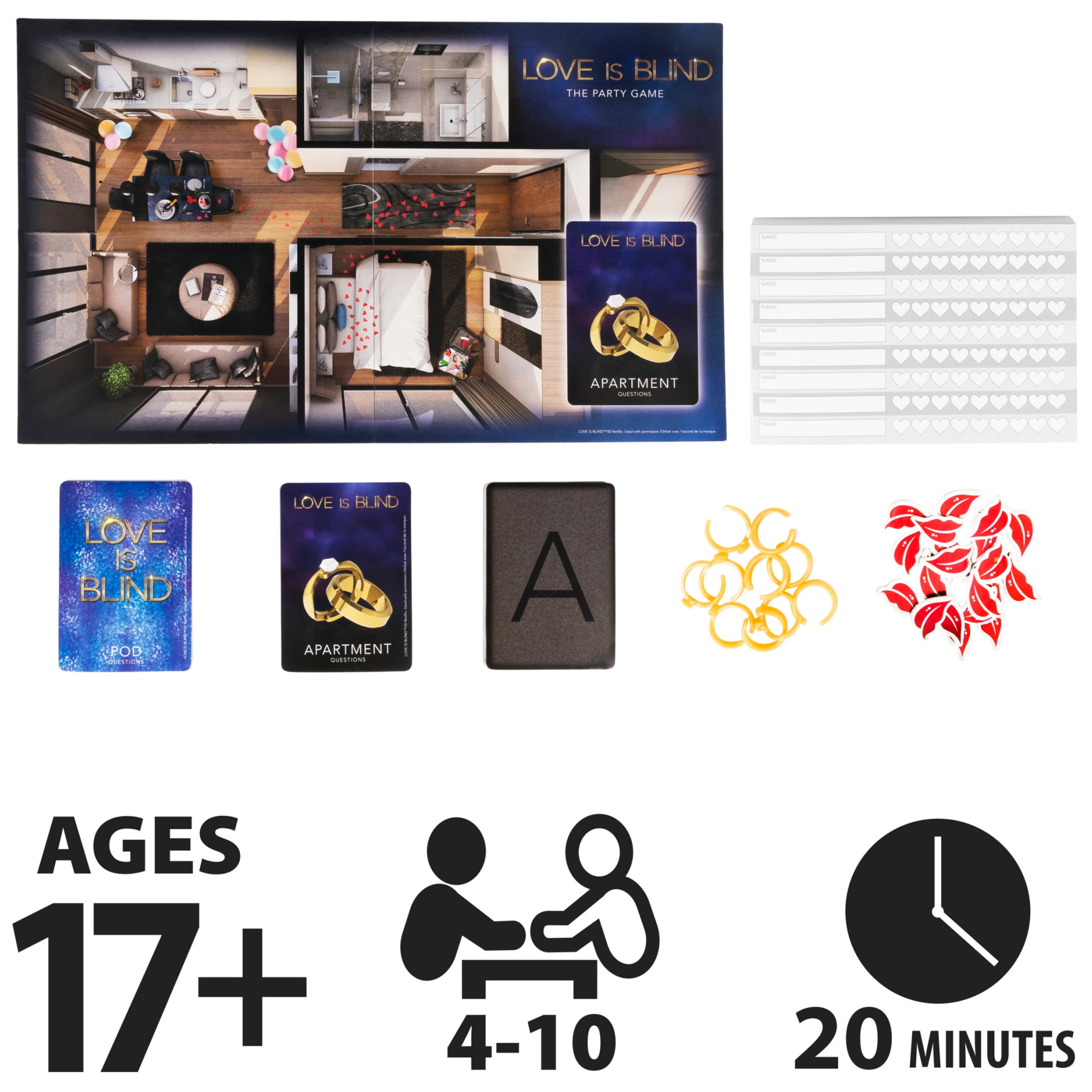 Love is Blind, The Adult Party Board Card Game for Couples & Singles Based on The Hit Netflix Show, Ages 17 and up