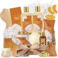 thumbnail image 1 of Juego de cestas de regalo para baño y cuerpo Lily Roy Vanilla Spa, 18 piezas, 1 of 8