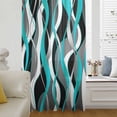 thumbnail image 6 of Aqua Stripe Sheer Curtains 54 Inches Long, Ombre Grey Moire Geometric Modern Abstract Light Filering Curtains, Breathable Simi Curtain Privacy Drapes for Kitchen Bathroom Small Window Treatment, 6 of 9
