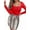 Red, variant on Women'S Bodysuits Sexy- Ribbed One- Piece Square Neck Long Sleeve Tops Pink S