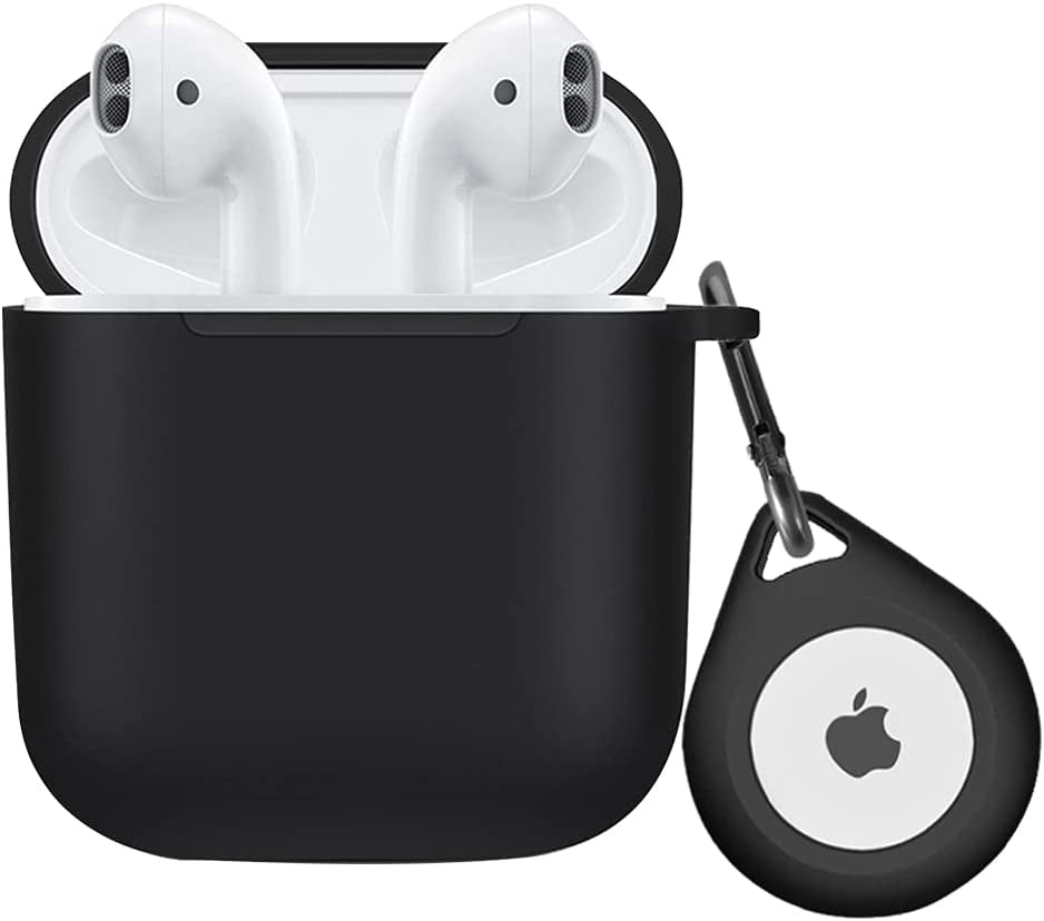 Airpod Case with Airtag Tracker Holder Slot Airtag Airpod Case with  Keychain Full Protective Silicone Skin Cover for AirPods 1 2, Bluetooth  Finder Case for Apple Airtags Tracker (Black) BLACK - | Walmart Canada