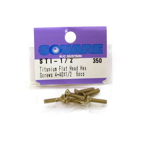 12 1 6 Toy Model Uniforms Integy RC Toy Model Hop-ups SQ-STI-1/2 Square R/C 4-40 x 1/2in Titanium Flat Head Hex Screws (6 pcs.) ()