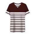 thumbnail image 6 of Women Tops under $5! Cagogo Women Plus Size Tshirts Shirts Summer Trendy V Neck Fashion Tunics Criss Cross Dressy Loose Short Sleeve Cute Basic Blouses Clothing, 6 of 6