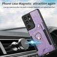 thumbnail image 5 of Phone Case for Samsung Galaxy S21 Ultra 5G Wallet Cover with Screen Protector and Wrist Strap Lanyard RFID Credit Card Holder Ring Stand Cell Accessories S21ultra 21S S 21 21ultra G5 Women Men Purple, 5 of 13