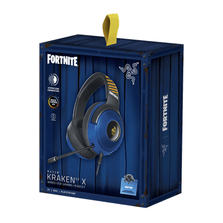 Razer - Kraken V3 X Wired Gaming Headset - Fortnite Edition - Blue