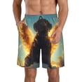 thumbnail image 1 of Sikiie Shorts de Plage pour Hommes Imprimé Chien Nuage Doré, Shorts à Séchage Rapide Haute Élasticité - avec Cordon et Poches Antidérapantes, Adaptés pour Plage, Sports, Vacances-Grand, 1 of 6