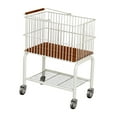 thumbnail image 4 of Carrito de lavandería con cesta de almacenamiento desmontable, configuración de dos niveles, 27,5 pulgadas de alto para Ruedas negras, 4 of 9