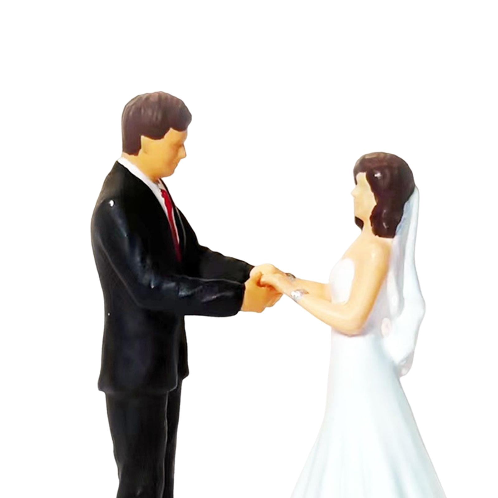 Mini Bride and Groom Set 1/87 Resin Miniature Model Figures Scenery Landscape Layout Ornament Miniature Scene People for Miniature Scene