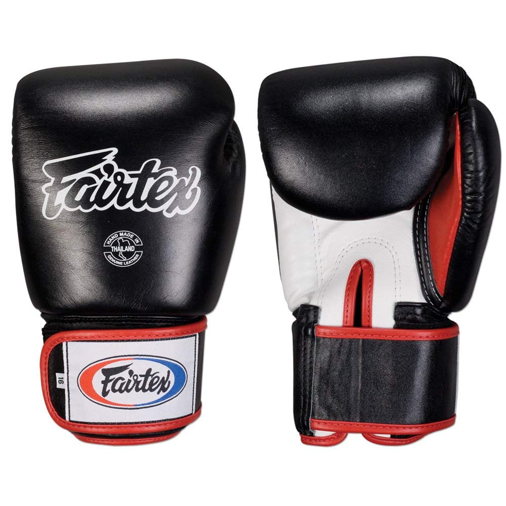Fairtex Muay Thai Boxing Gloves BGV1 BR Breathable Black/White/Red Size 10 oz Training Gloves