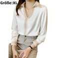 thumbnail image 1 of Camisas de manga larga, camisas de gasa lisas, escote en pico, 1 of 5