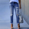 thumbnail image 4 of TIANEK Straight Jeans for Women Fashion Ankle Mid Waist Jeans for Women Womens Boyfriend Jeans Denim Pants Relaxed Fit Womens Pull On Jeans 2023, 4 of 8