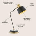 thumbnail image 3 of JONATHAN Y Rochelle 23" Metal LED Task Lamp, Black/Brass Gold, JYL6002A, 3 of 7