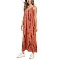 thumbnail image 2 of Sexy Dance Beach Sun Dress for Womens Casual V Neck Loose Long Dress Tie Dye Flowy Pleated Dress Summer Holiday Maxi Dress, 2 of 5