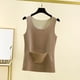 thumbnail image 1 of Ropa interior térmica para mujer, blusa de poliéster de color liso de terciopelo de doble cara, cálida, sin costuras, cuello redondo, talla grande, 1 of 3