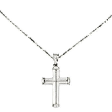 14kt White Gold Hollow Cross Pendant