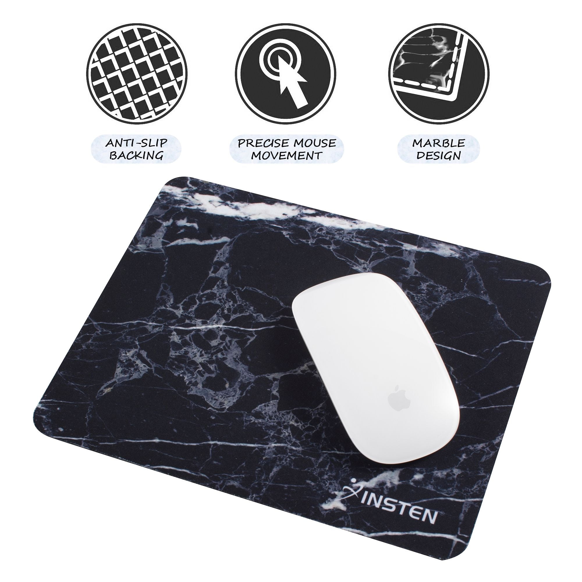 Insten Marble Mouse Pad for Laptop with Nonskid Rubber Base Waterproof Coating Mousepad Mat