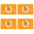 thumbnail image 1 of Coofit 4PCS Faux Leather Placemat Water & Oil Proof Rectangular Table Mat Dining Mat, 1 of 10