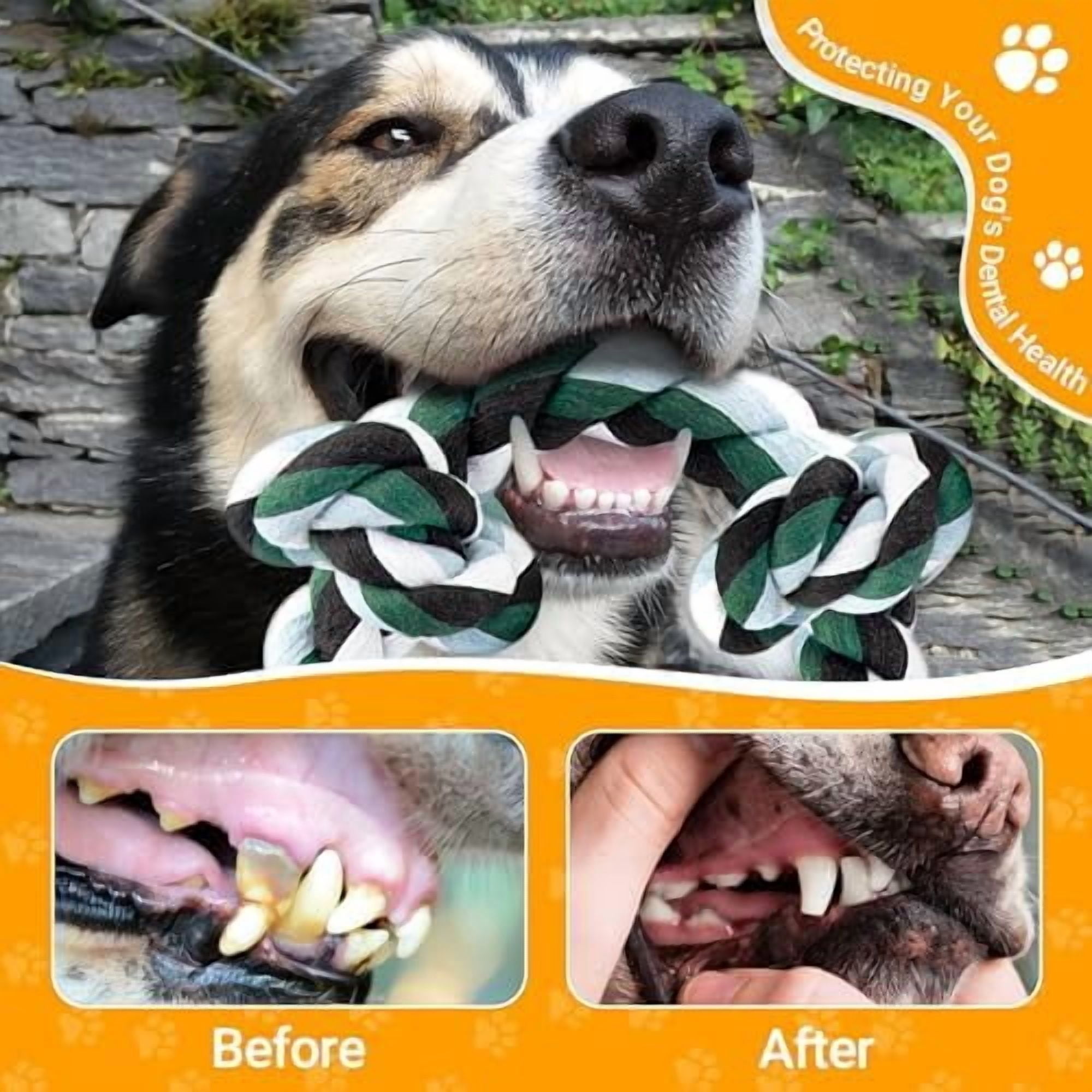 XXL 6-Knot Dog Rope Toy for Large Dogs Aggressive Chewers 40in Heavy Duty Dog Teething Chew Toy Puppy Almost Indestructible Cotton