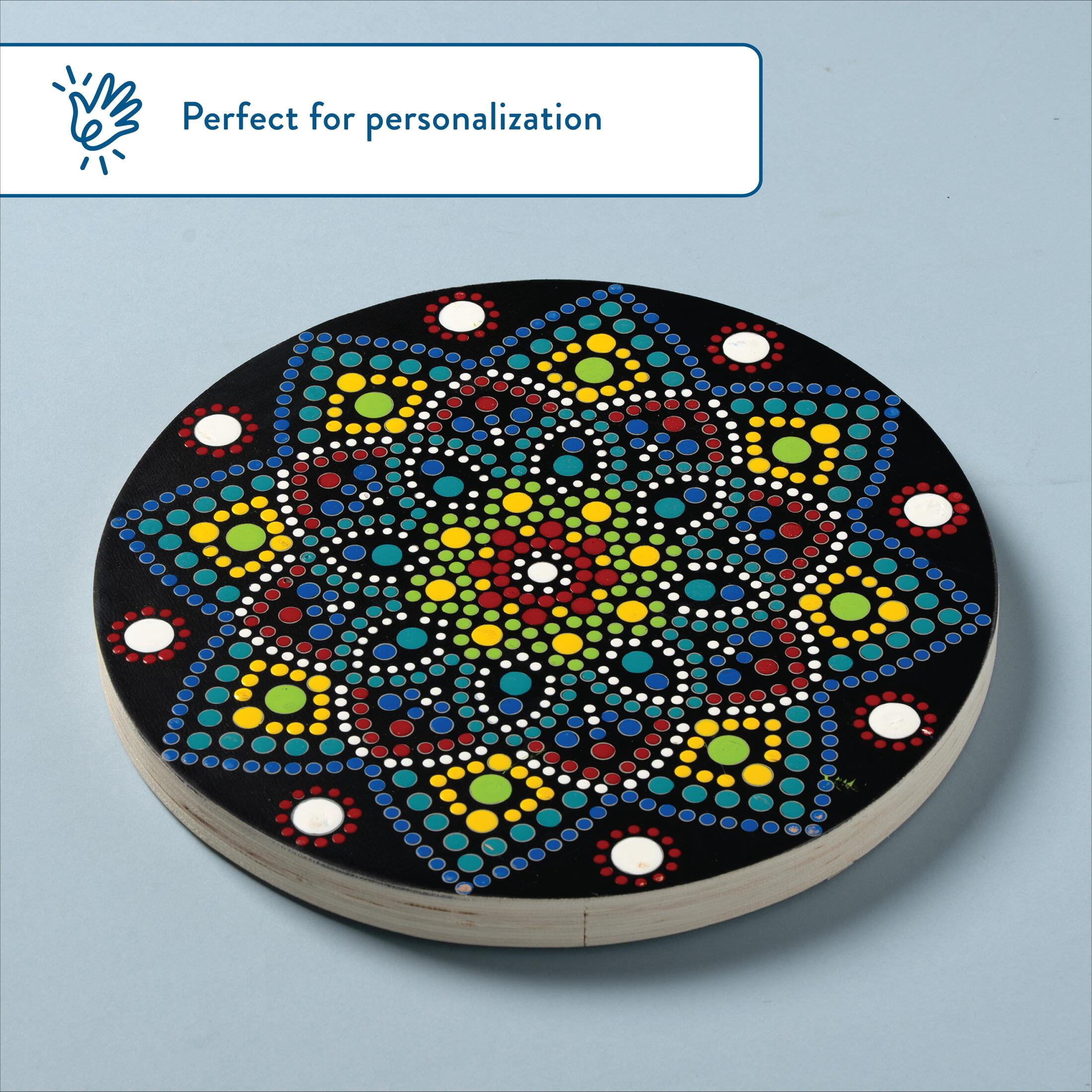 Hello Hobby Wood Surface Mandala Circle Lotus Panel, 10" x 10" x .75"