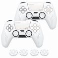thumbnail image 2 of PlayVital 2 Set Silicone Case for ps5 Controller - Anti-Slip Premium Silicone Material|Futuristic CyberMech Design|Compatible with ps5 Official Charging Dock - White, 2 of 6