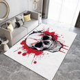 thumbnail image 4 of Area Rug 8x10 ft Gray Skull Graffiti Washable Print Rug, Indoor Non-Slip Low Pile Carpet for Living Room Bedroom Dining Room Bathroom Kitchen Accent Rug, 4 of 7
