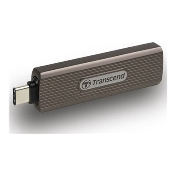 Transcend ESD330C - SSD - encrypted - 2 TB - external (portable) - USB (USB-C connector) - 256-bit AES - dark grayish brown