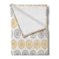 thumbnail image 2 of Grey and Yellow Soft Flannel Fleece Throw Blanket, Bohemic Oriental Inspired Geometrical Floral Art Image, Cozy Plush for Indoor and Outdoor Use, 60" x 80", Apricot Grey and White, by Ambesonne, 2 of 5
