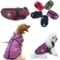 thumbnail image 1 of Abrigo de invierno impermeable con arnés para perros, chaqueta abrigada, ropa para cachorros, chaleco para mascotas, reflectante, resistente al viento para perros y gatos pequeños, medianos y grandes, 1 of 5