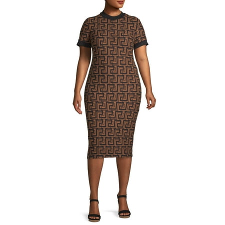 Derek Heart Juniors' Plus Size Mock Neck Brushed Jersey Dress