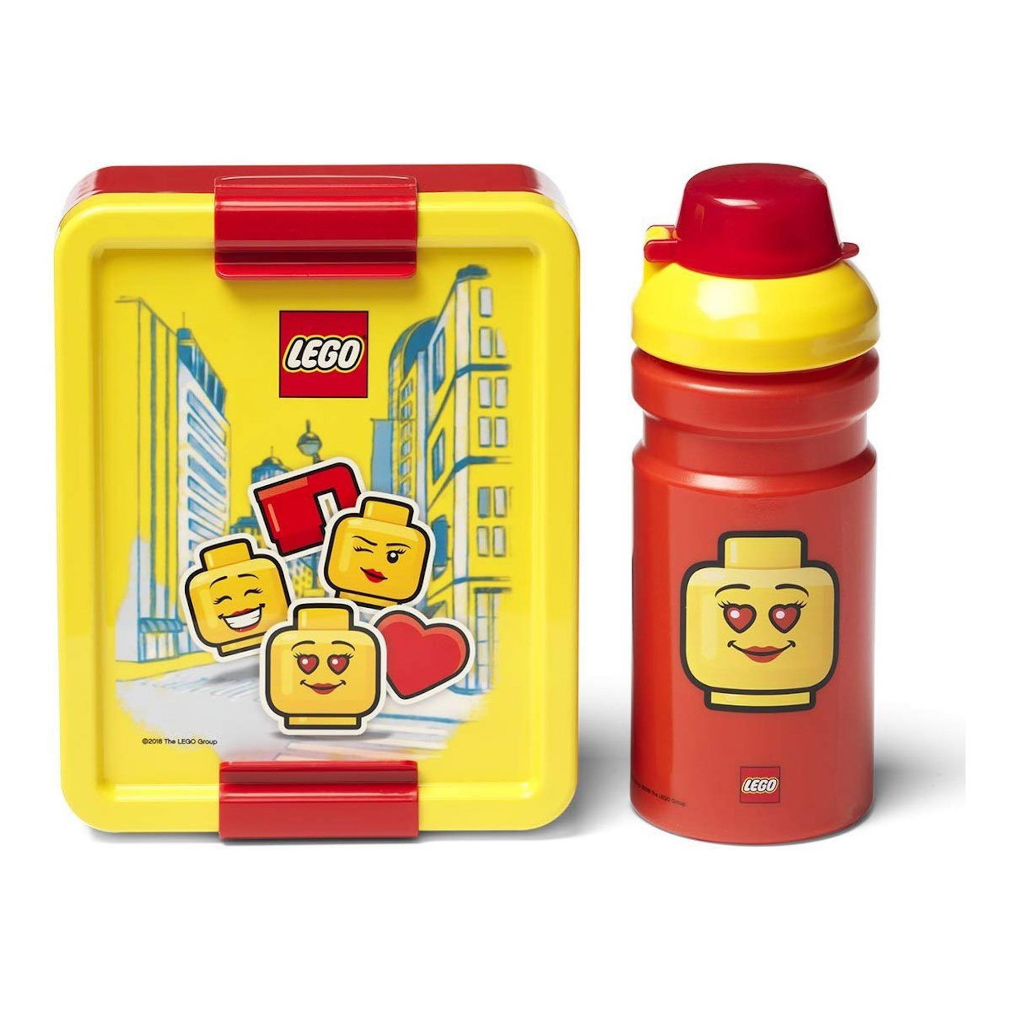 Lego Storage Lunchbox/Water Bottle - Iconic Girl - Red/Yellow