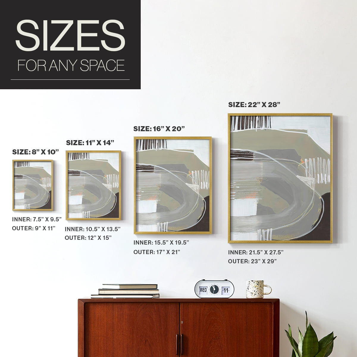 Arching Neutrals I in Paper Solid Wood 8 x 10 Framed Print