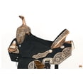 thumbnail image 5 of 16 In Hilason Flex Tree Western Horse Floral Trail Barrel American Leather Saddle Black, 5 of 8