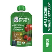 Gerber 2nd Foods Organic for Baby Baby Food, Apple Zucchini Spinach Strawberry, 3.5 oz Pouch