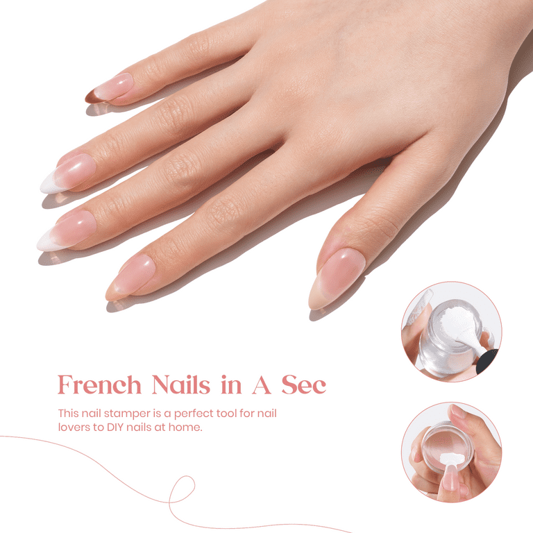 Beetles Nail Art Stamper , Clear Silicone Stamping French Tip Nail Stamp with Scraper, DIY Nail Manicure Art Stamping Tool, Size: WMNS01-S01