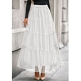 thumbnail image 2 of Falda PRETTYGARDEN de Tul para Mujer, Cintura Alta Elástica, Blanca, 2 of 8