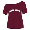 thumbnail image 4 of Little Girls Short Sleeve T Shirts Streetwise City Alphabet Print Shoulder Tee Top Size 7-8T , Red, 4 of 5