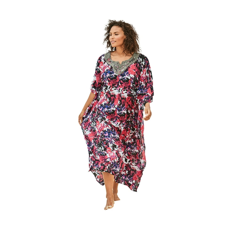 Swimsuitsforall Swimsuits for All Women's Plus Size Long Embellished