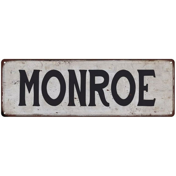 MONROE Vintage Look Gift Rustic Chic Metal Sign 6x18 206180036515