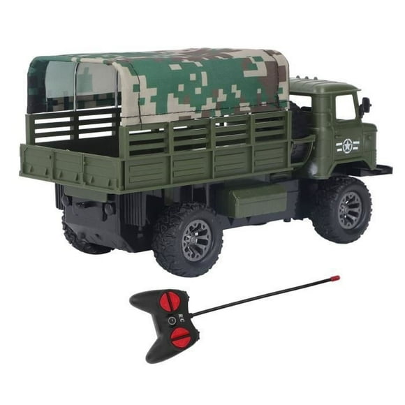 Shipenophy Remote Control Military Truck RC Military Truck, 4 Channel Detachable Tent, Mechanical Toy Vehicle Green OD