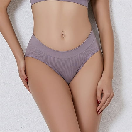 

SHUDAGENG Womens Underwear COTTON Solid Panties for Women Briefs New Arrivals Comfy Hipster Seamless Underwear [Buy 2 Get 3] Purple Xl