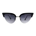 thumbnail image 1 of Womens Half Rim Cat Eye Gothic Sunglasses Silver Black, 1 of 4