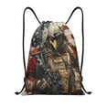 thumbnail image 1 of Gaeub Bald Eagle Soldier Drawstring Backpack Bag Sport Gym Sackpack Heavy Duty String Backpack for Men Women-Small, 1 of 6