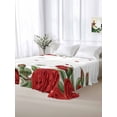 thumbnail image 5 of Red Roses Valentine's Day Queen Size Flat Sheet, Wrinkleproof & Fadeproof Cooling Flat Bed Sheet Only, Spring Floral Farmhouse Breathable Soft Bedding Top Sheets 90 x 102 Inches, 5 of 8