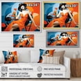 thumbnail image 4 of Designart "Vintage Icon Woman of America IV" Fashion Framed Wall Art - Glam Red Fashion Woman Entryway Framed Wall Art Print, 4 of 6