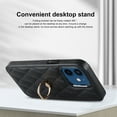 thumbnail image 4 of Dteck Case for iPhone 12 6.1-inch,Shockproof Leather Grid Case 360°Rotatable Ring Holder Kickstand Hybrid Rubber Cover,Black, 4 of 8